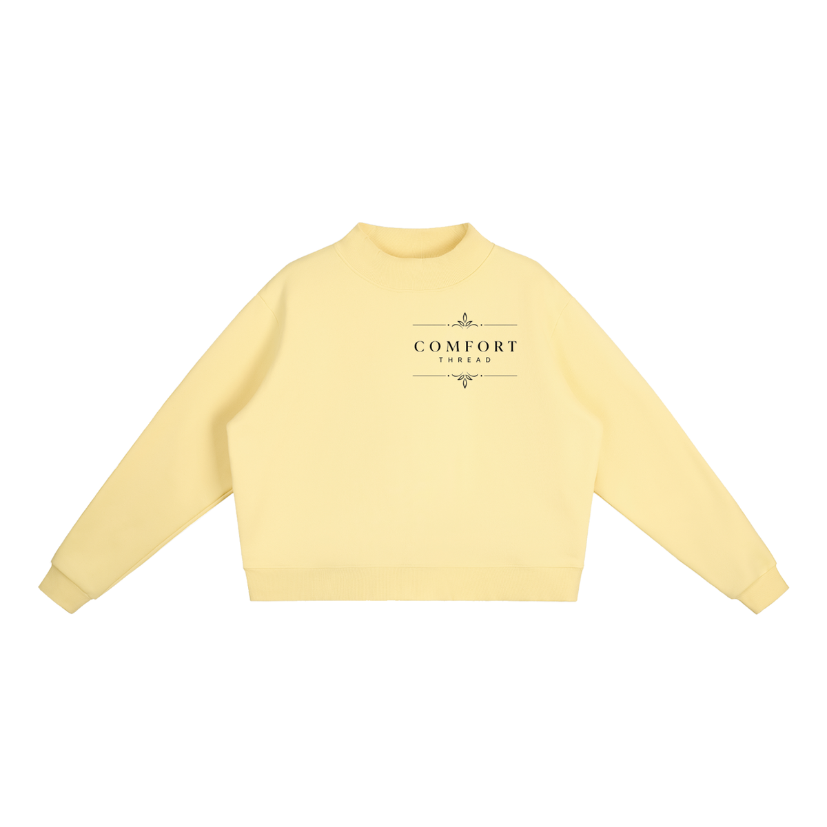 Essential Fleece Mock-Neck Crew Sweatshirt